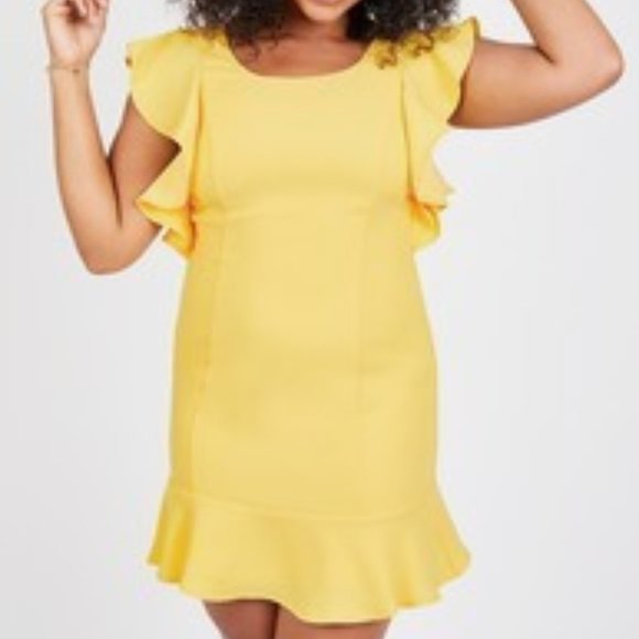 BCBG Ruffle Sleeve Mini Dress - Picture 2 of 3